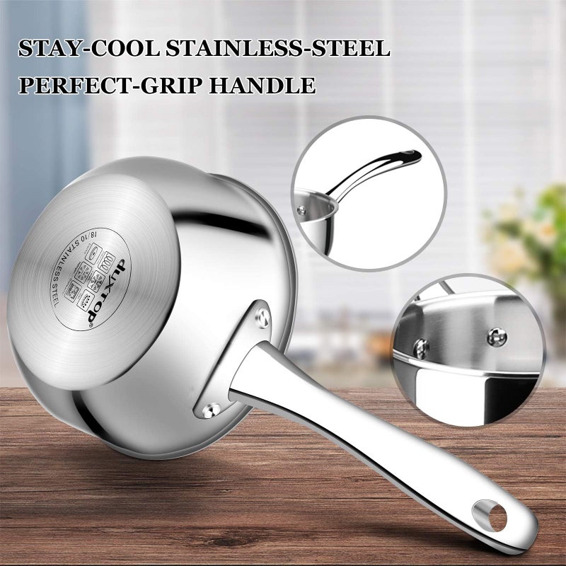 Duxtop Whole-Clad Tri-Ply Stainless Steel Saucepan with Lid, 1.6 Quart, Kitchen Induction Cookware - Image 4